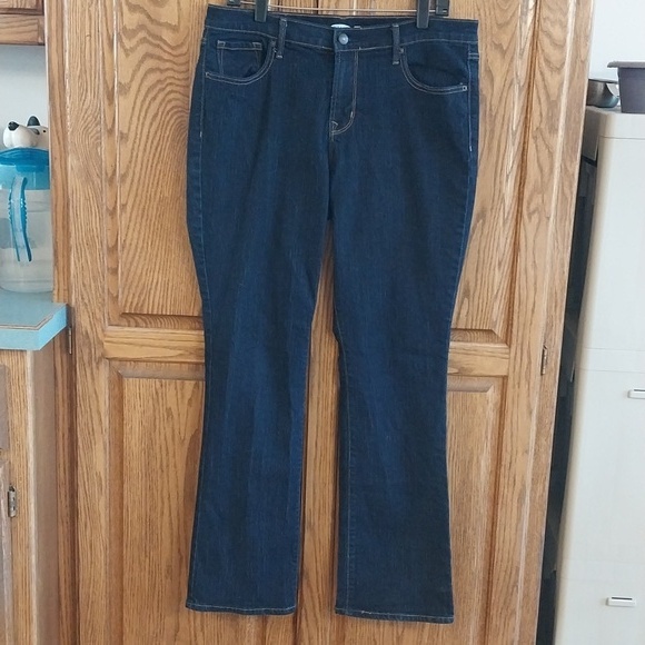Old Navy Women's Curvy Bootcut Denim Jeans Size 14 Dark Wash Mid-Rise 5-Pocket